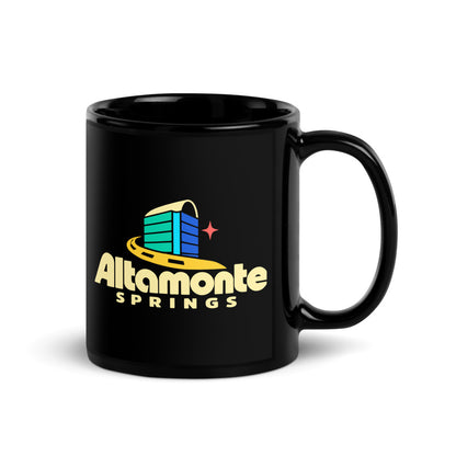 Altamonte Springs — black mug, 11 oz, right side, logo on both sides