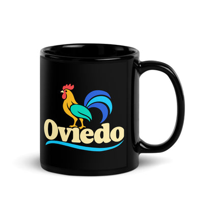 Oviedo — black mug, 11 oz, right side, logo on both sides
