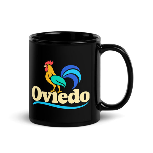 Oviedo — black mug, 11 oz, right side, logo on both sides