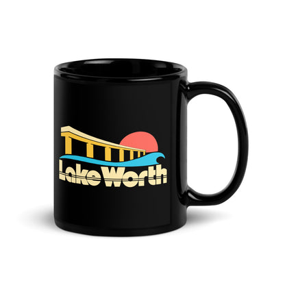 Lake Worth — black mug, 11 oz, right side, logo on both sides