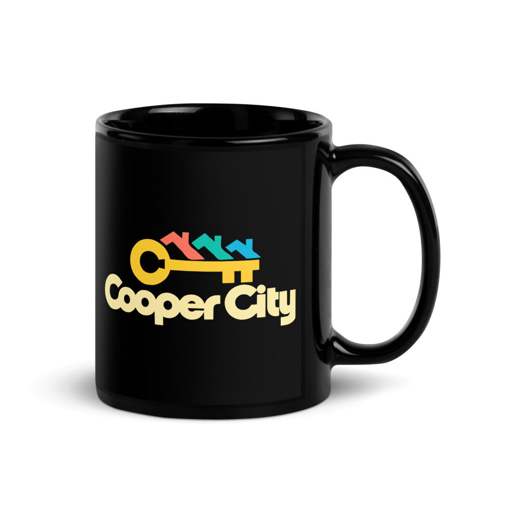 Cooper City — black mug, 11 oz, right side, logo on both sides