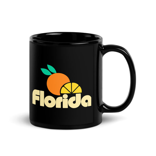 Florida Citrus — black mug, 11 oz, right side, logo on both sides