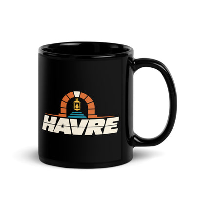 Havre — black mug, 11 oz, right side, logo on both sides