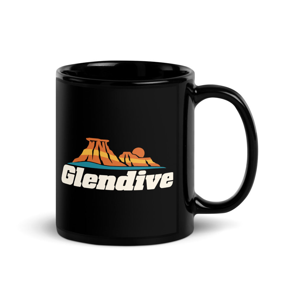 Glendive — black mug, 11 oz, right side, logo on both sides