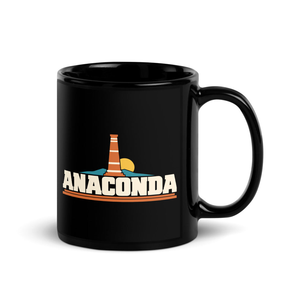 Anaconda — black mug, 11 oz, right side, logo on both sides