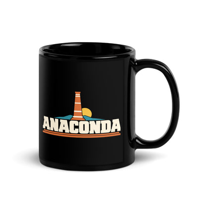 Anaconda — black mug, 11 oz, right side, logo on both sides