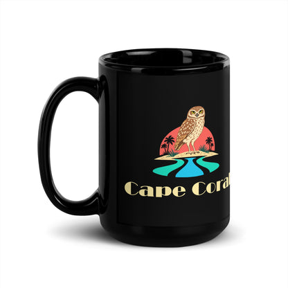 Cape Coral — Black mug, 15 oz, left side, logo on both sides