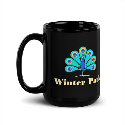 Winter Park — Black mug, 15 oz, left side, logo on both sides