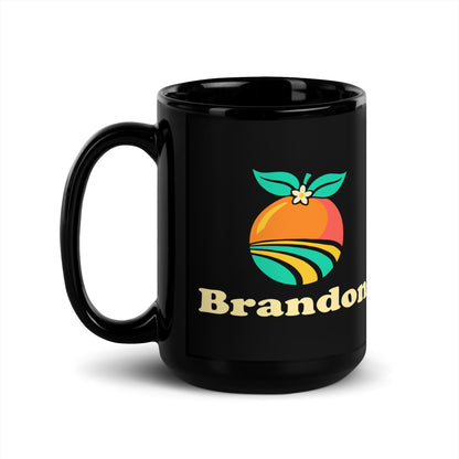 Brandon — Black mug, 15 oz, left side, logo on both sides