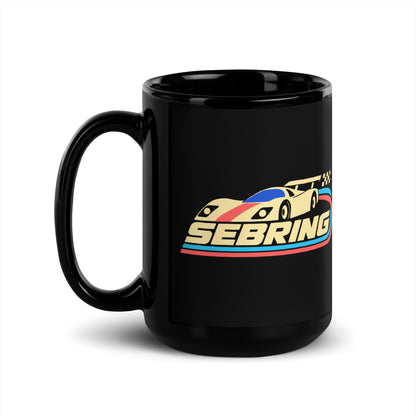 Sebring — Black mug, 15 oz, left side, logo on both sides
