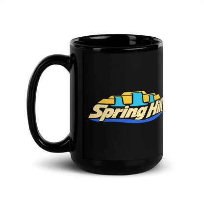 Spring Hill — Black mug, 15 oz, left side, logo on both sides