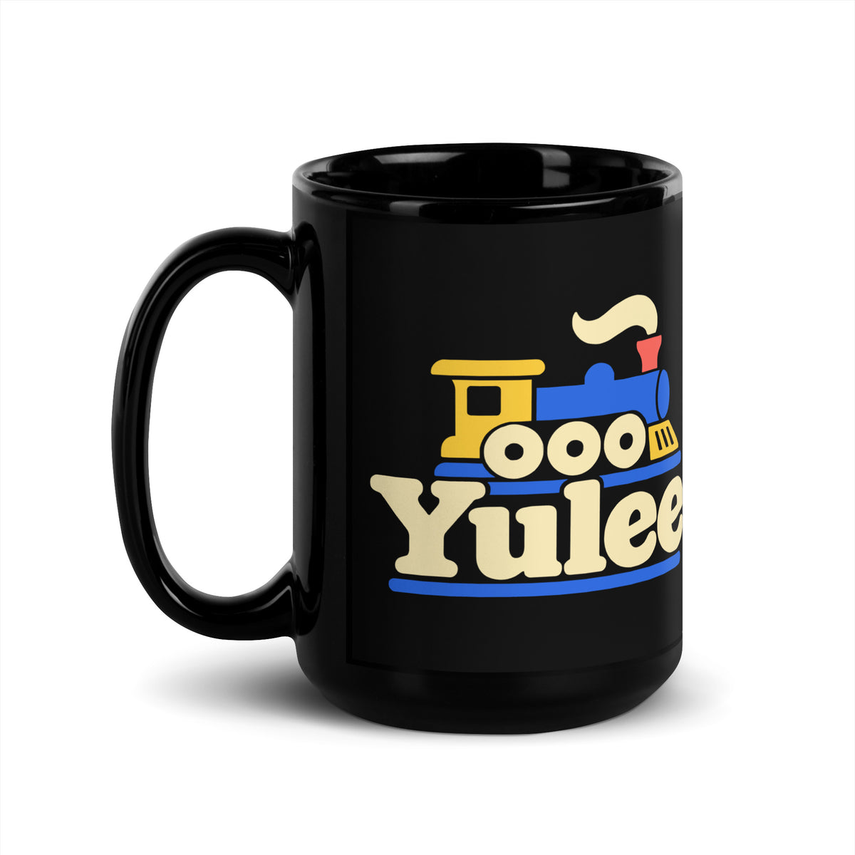 Yulee — Black mug, 15 oz, left side, logo on both sides
