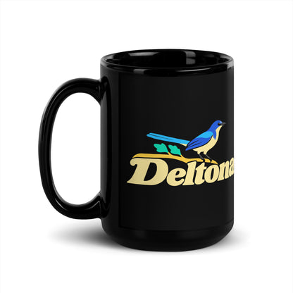 Deltona — Black mug, 15 oz, left side, logo on both sides