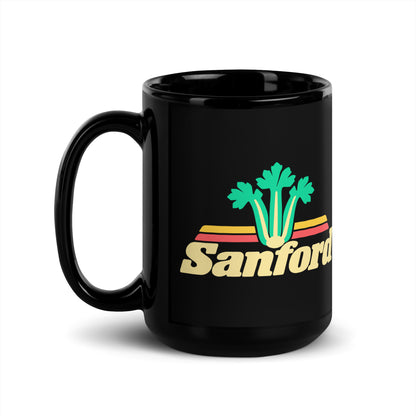 Sanford — Black mug, 15 oz, left side, logo on both sides