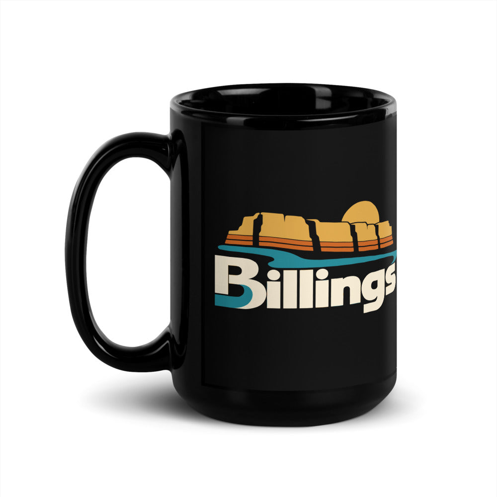 Billings — black mug, 15 oz, left side, logo on both sides