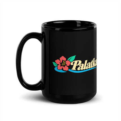 Palatka — black mug, 15 oz, left side, logo on both sides