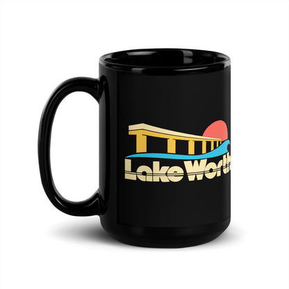 Lake Worth — black mug, 15 oz, left side, logo on both sides