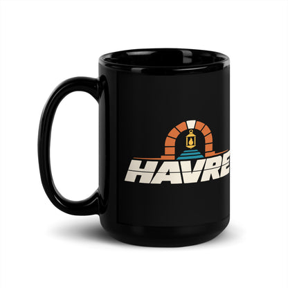 Havre — black mug, 15 oz, left side, logo on both sides