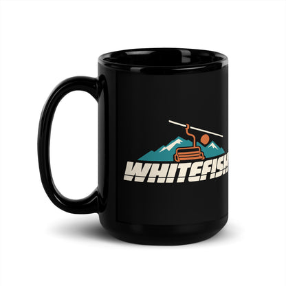 Whitefish — black mug, 15 oz, left side, logo on both sides