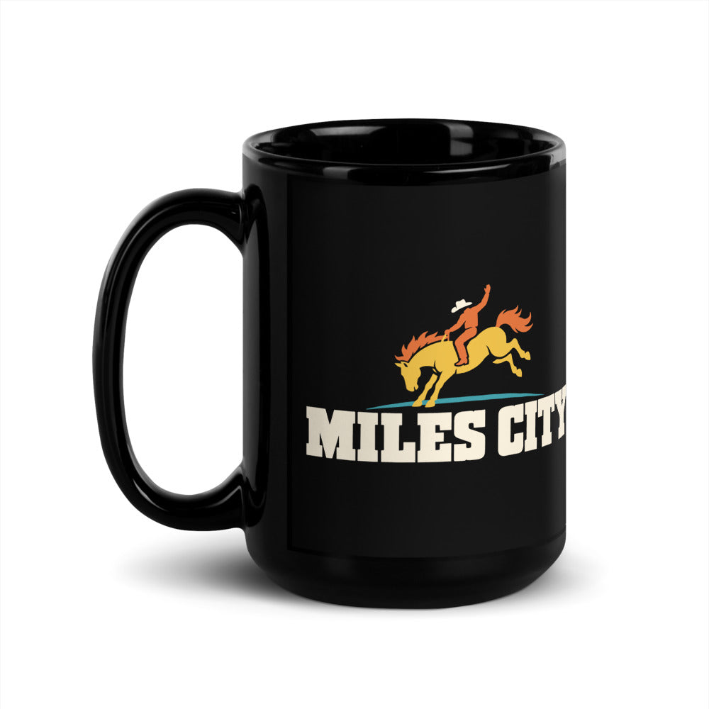 Miles City — black mug, 15 oz, left side, logo on both sides
