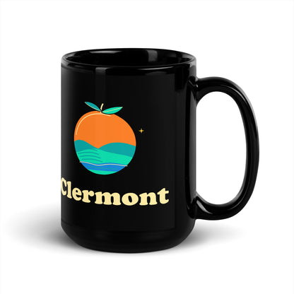 Clermont — Black mug, 15 oz, right side, logo on both sides