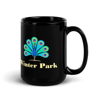 Winter Park — Black mug, 15 oz, right side, logo on both sides
