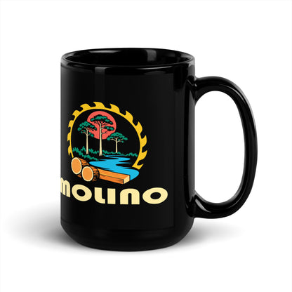 Molino — Black mug, 15 oz, right side, logo on both sides