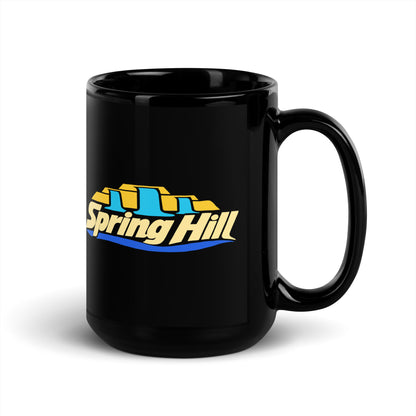 Spring Hill — Black mug, 15 oz, right side, logo on both sides