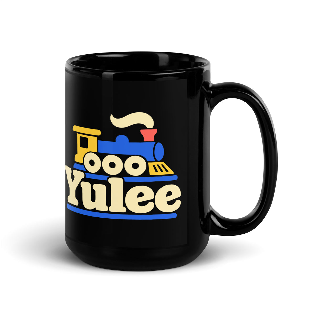 Yulee — Black mug, 15 oz, right side, logo on both sides