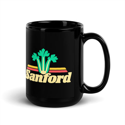 Sanford — Black mug, 15 oz, right side, logo on both sides
