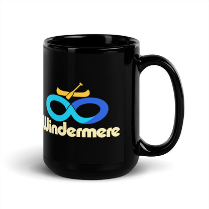 Windermere — Black mug, 15 oz, right side, logo on both sides