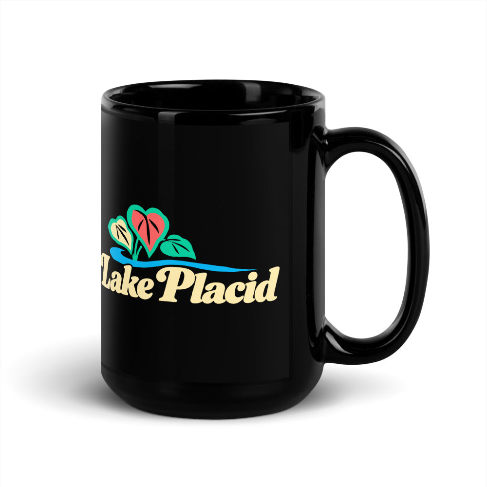 Lake Placid — black mug, 15 oz, right side, logo on both sides
