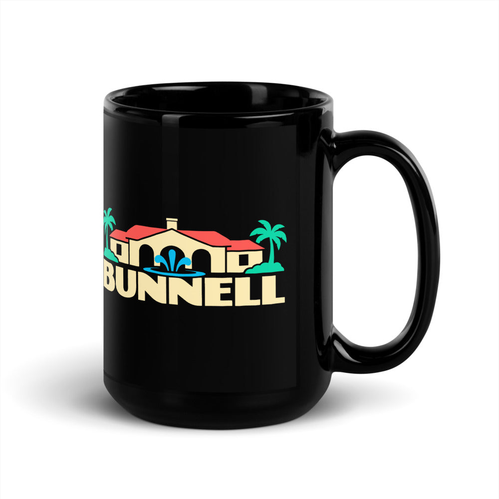 Bunnell — black mug, 15 oz, right side, logo on both sides