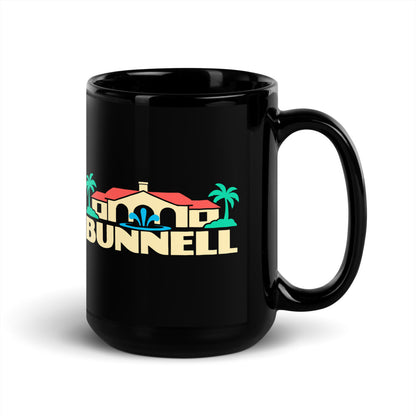 Bunnell — black mug, 15 oz, right side, logo on both sides