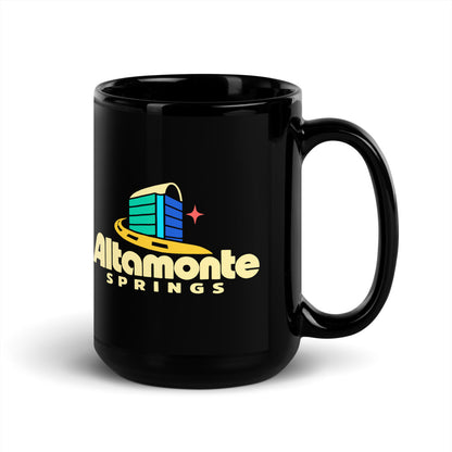 Altamonte Springs — black mug, 15 oz, right side, logo on both sides