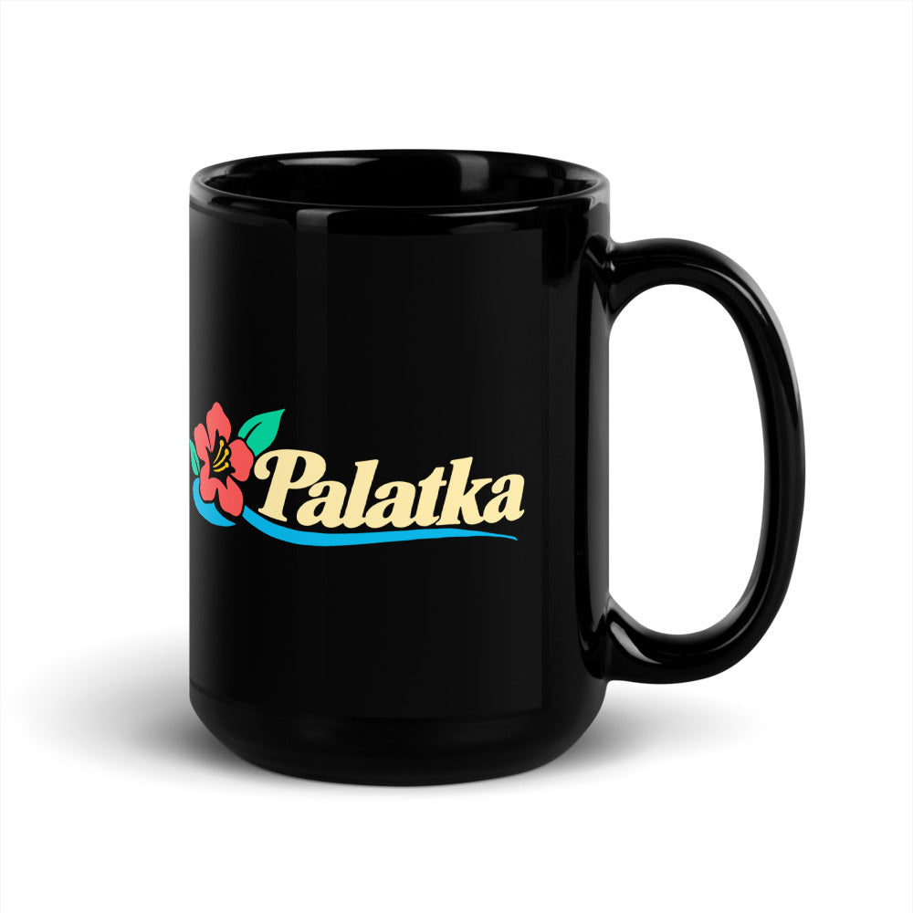 Palatka — black mug, 15 oz, right side, logo on both sides