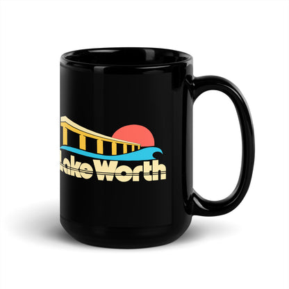 Lake Worth — black mug, 15 oz, right side, logo on both sides