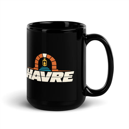Havre — black mug, 15 oz, right side, logo on both sides