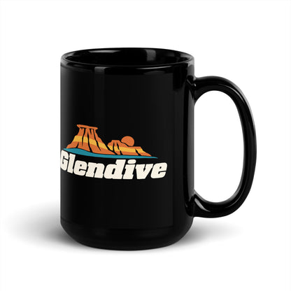 Glendive — black mug, 15 oz, right side, logo on both sides