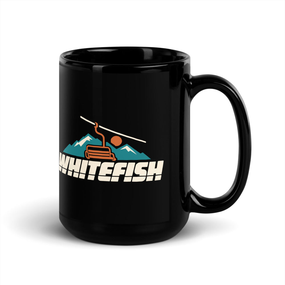 Whitefish — black mug, 15 oz, right side, logo on both sides