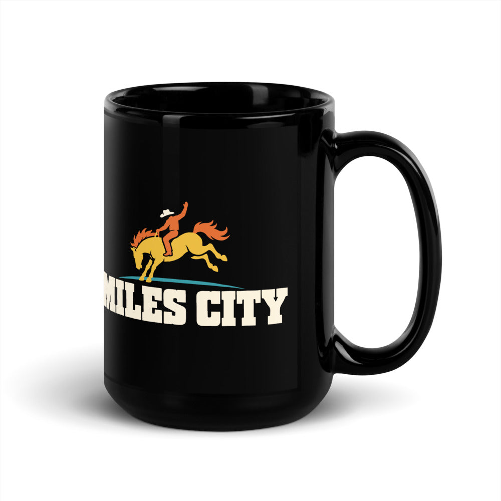 Miles City — black mug, 15 oz, right side, logo on both sides
