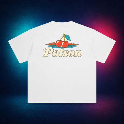 Polson — White — large back print | Vision Neon midnight studio