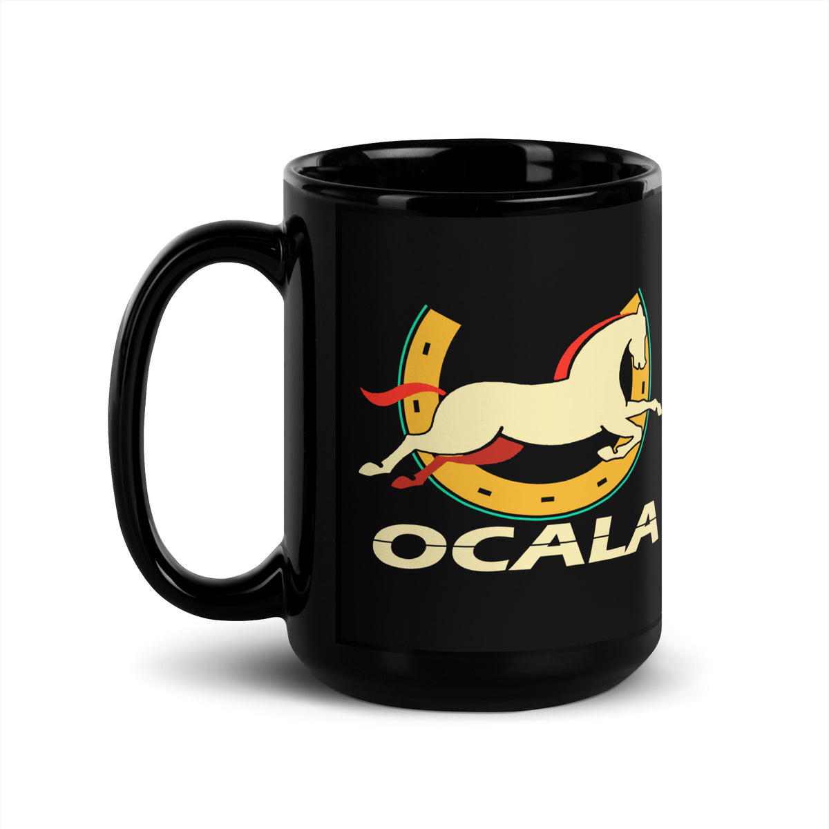 Ocala — Black mug, 15 oz, logo on both sides