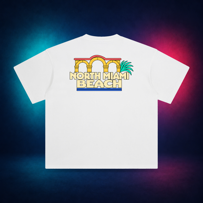 North Miami Beach — White — large back print | Vision Neon midnight studio