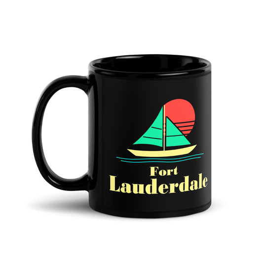 Fort Lauderdale — Black mug, 11 oz, logo on both sides