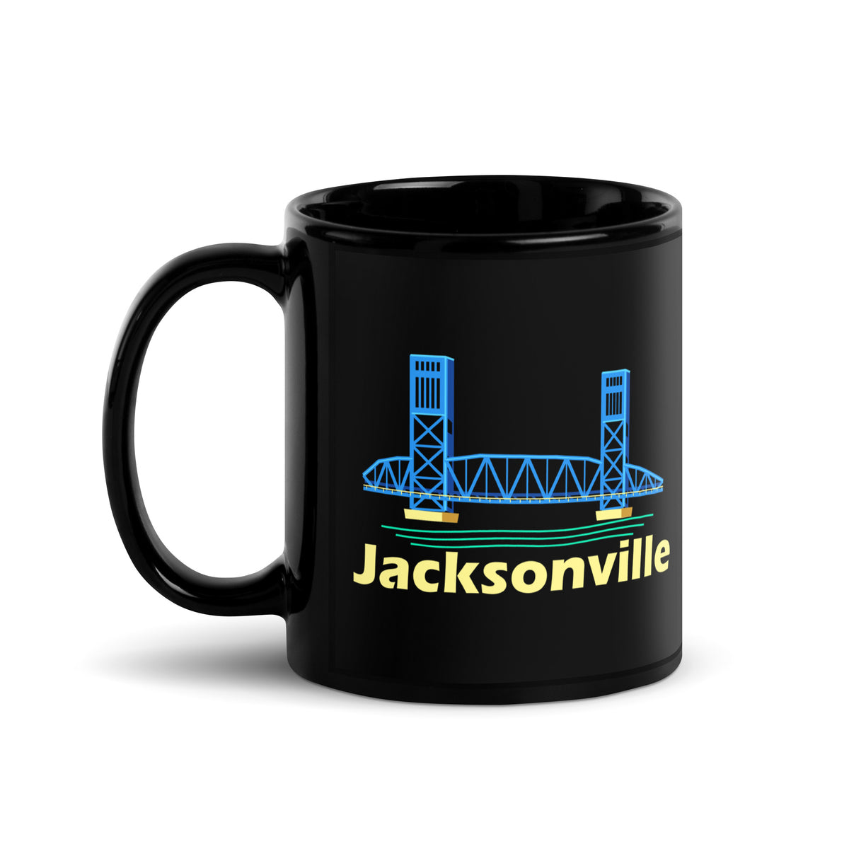 Jacksonville — Black mug, 11 oz, logo on both sides