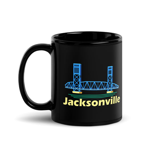 Jacksonville — Black mug, 11 oz, logo on both sides
