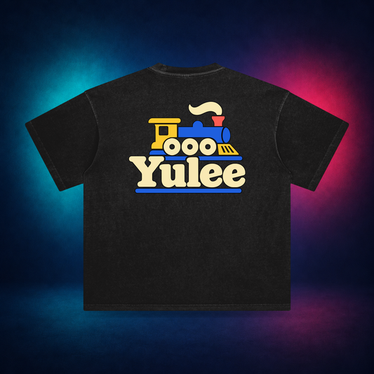 Yulee — Retro Black — large back print | Vision Neon midnight studio