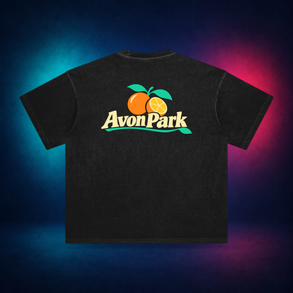 Avon Park — Retro Black — large back print | Vision Neon midnight studio