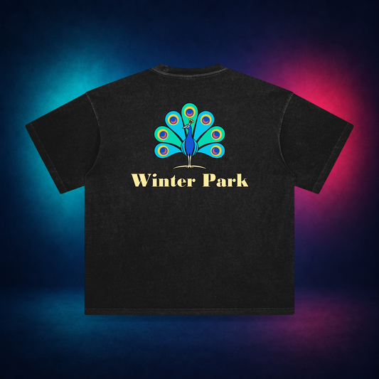 Winter Park — Retro Black — large back print | Vision Neon midnight studio